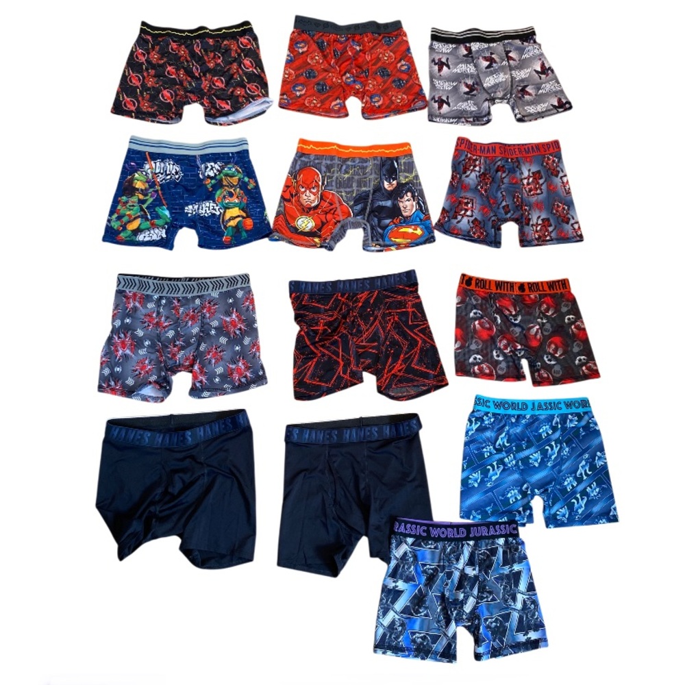 JUSTICE LEAGUE Set of 13 Boys Boxers Size 8 And 10